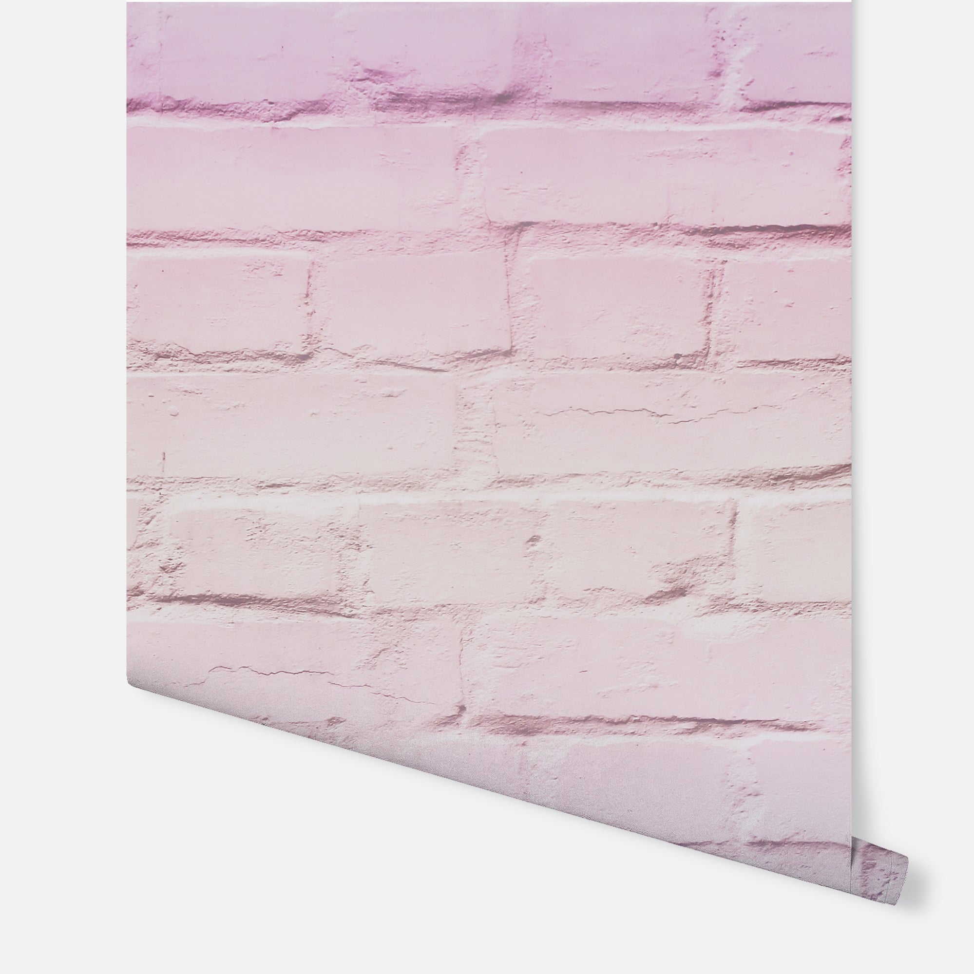 Ombre Brick Pastel Pink Wallpaper