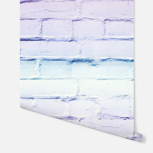 Ombre Brick Lilac/Mint Wallpaper