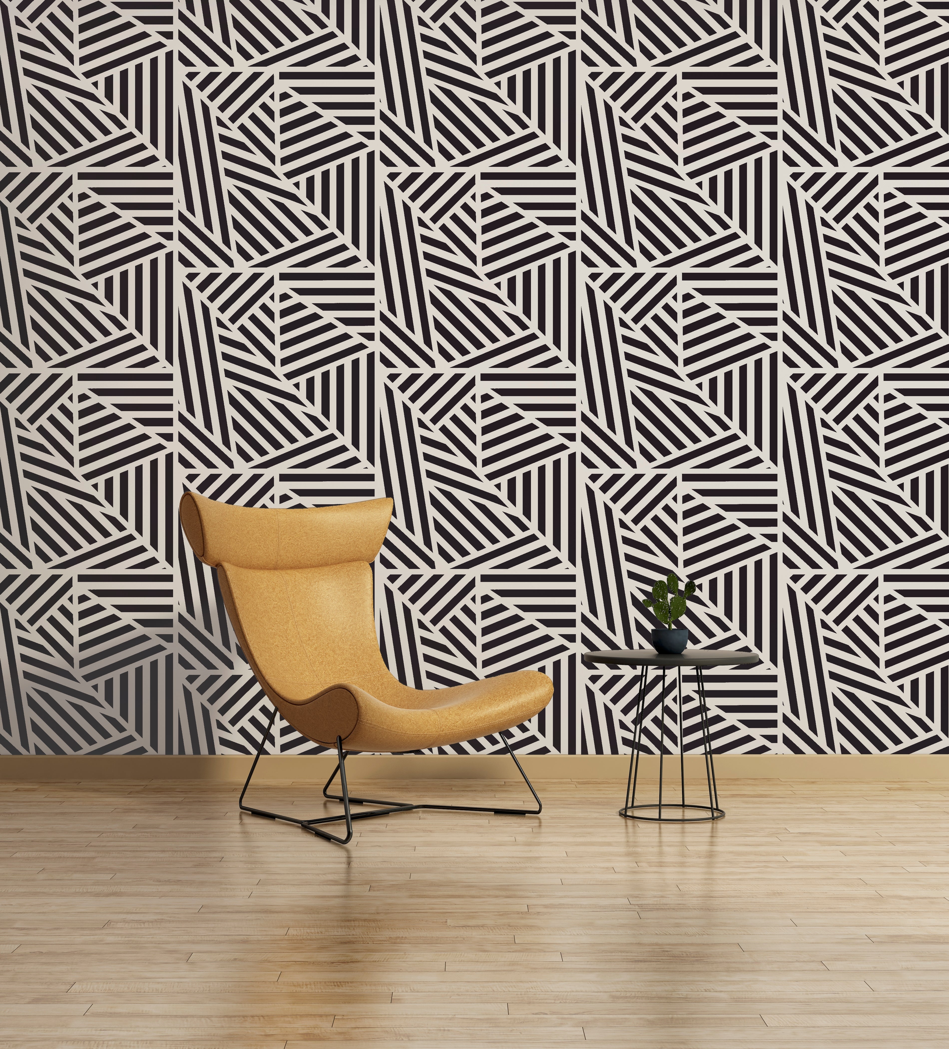 Zebra Geo Mono Wallpaper