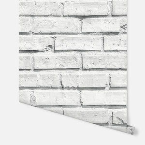 WC White Brick Wallpaper