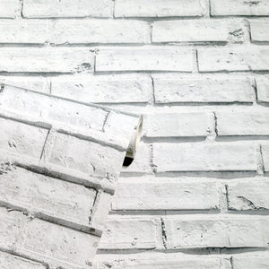 WC White Brick Wallpaper