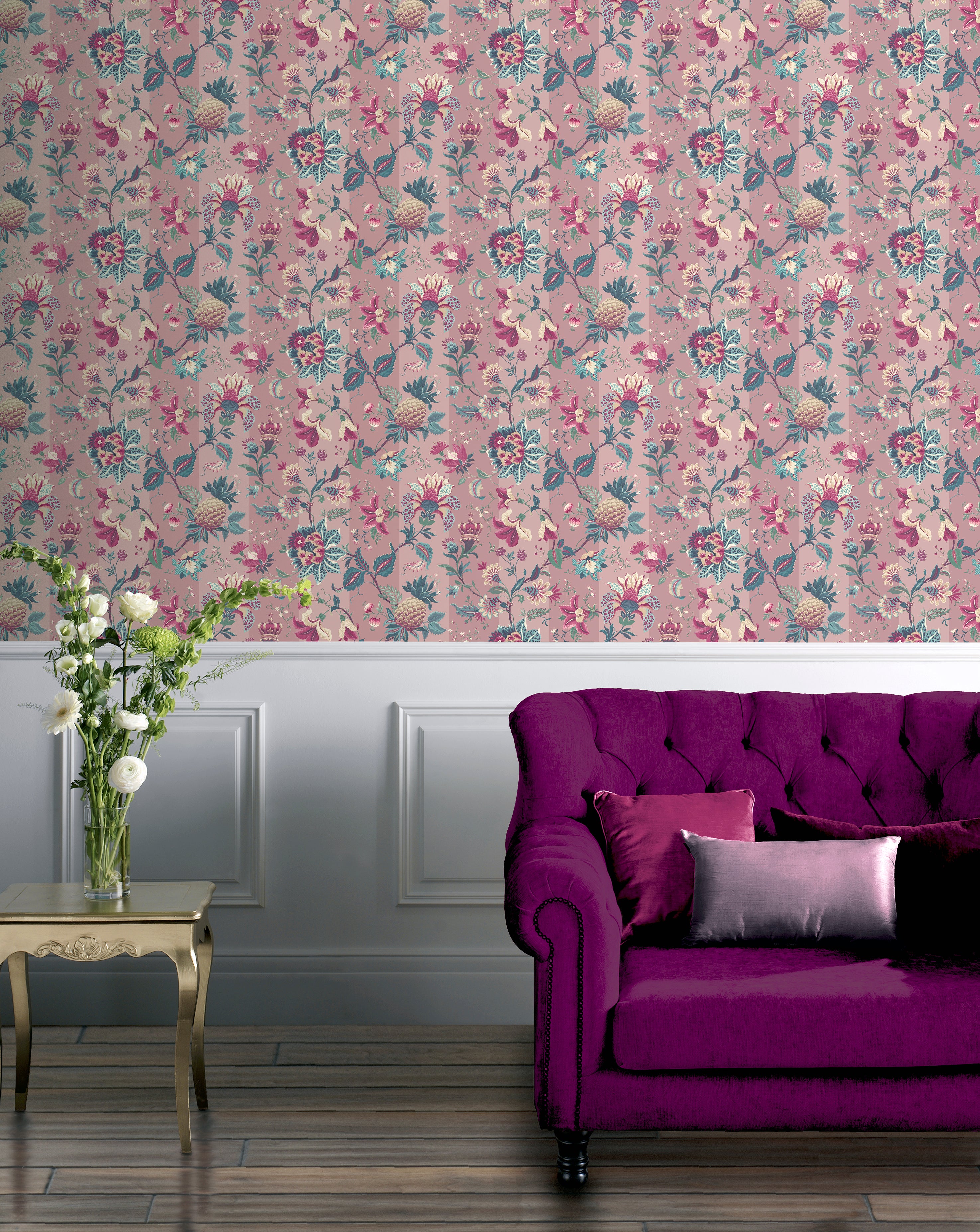 Crown Jewels Pink Wallpaper