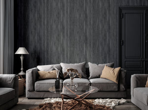 Wood Slats Grey Wallpaper