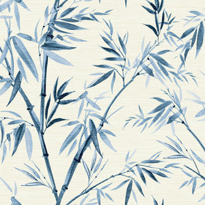 Inky Bamboo Chalky Blue Wallpaper